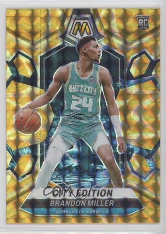 2023-24 Mosaic City Edition Reactive Yellow Prizm Brandon Miller Rookie RC 05ns