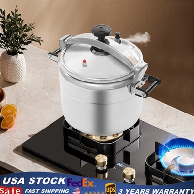 31.7 Qt Aluminum Pressure Cooker Double Valves Top Clamp Bar Lock System