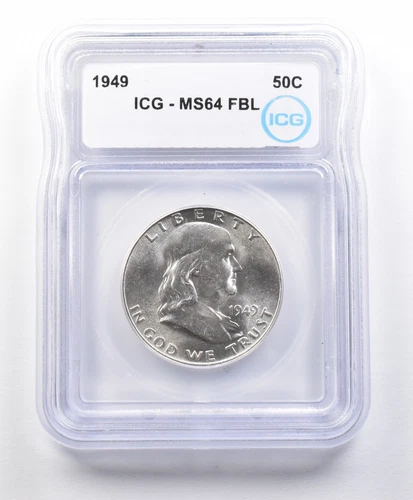 1949 Franklin Half Dollar MS64 FBL ICG *3135