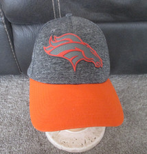 Denver Broncos New Era Hat Cap 39THIRTY, Gray with Orange Bill, Size L/XL, Logo