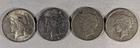 LOT OF 4 1922 D PEACE SILVER DOLLARS #25