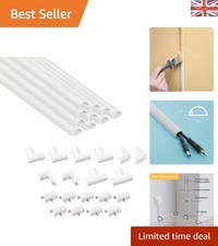 Contemporary Half Round Cable Management System - 4m Multipack, Paintable White