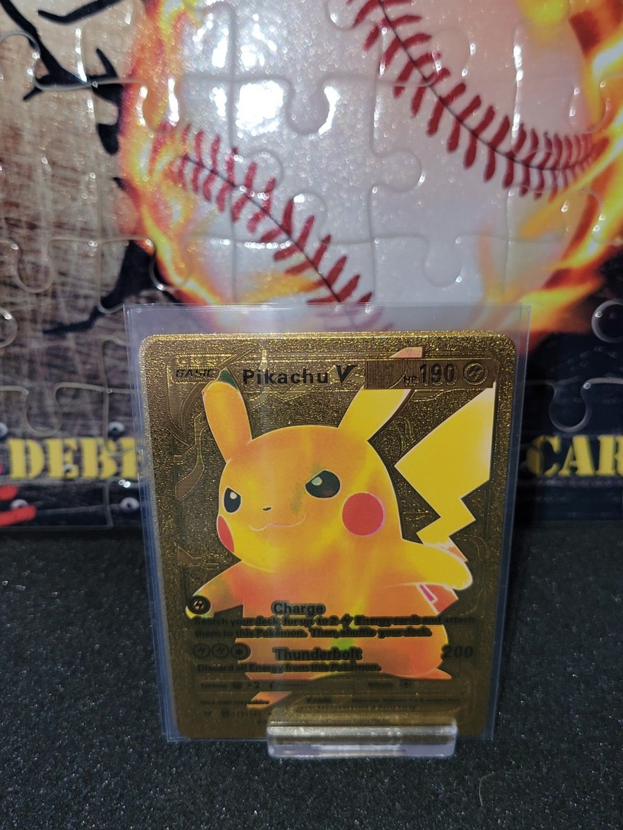 Pokemon Pikachu V 190HP Gold Foil Fan Art Card 170/185 | eBay