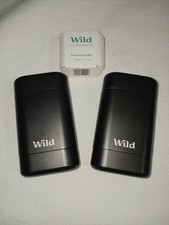 Wild Refillable Deodorant 2 Cases  1 Fresh Cotton Refill Bundle. Black New