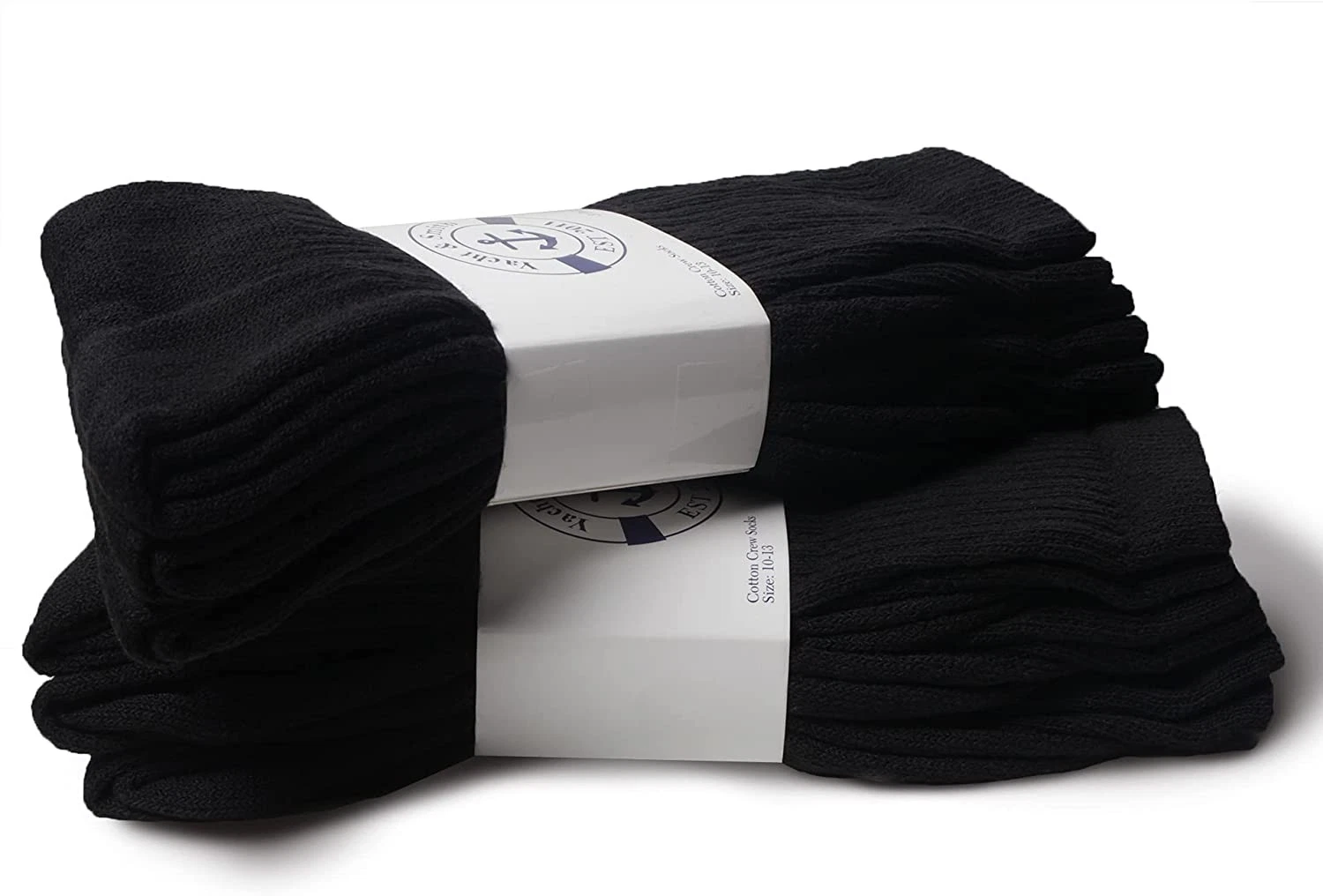 120 Units of Men's Premium Cotton Crew Socks Black Size 10-13 - Mens Crew Socks