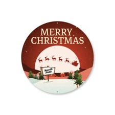Merry Christmas Santa Metal Sign