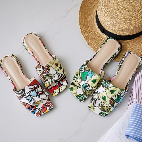 Casual Slipper Sandals Women’s Mules Lady's Printings shoes summer mules new