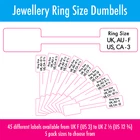 Extra Strong - Jewellery - Ring Size Price Stickers - Sticky Labels - Dumbells