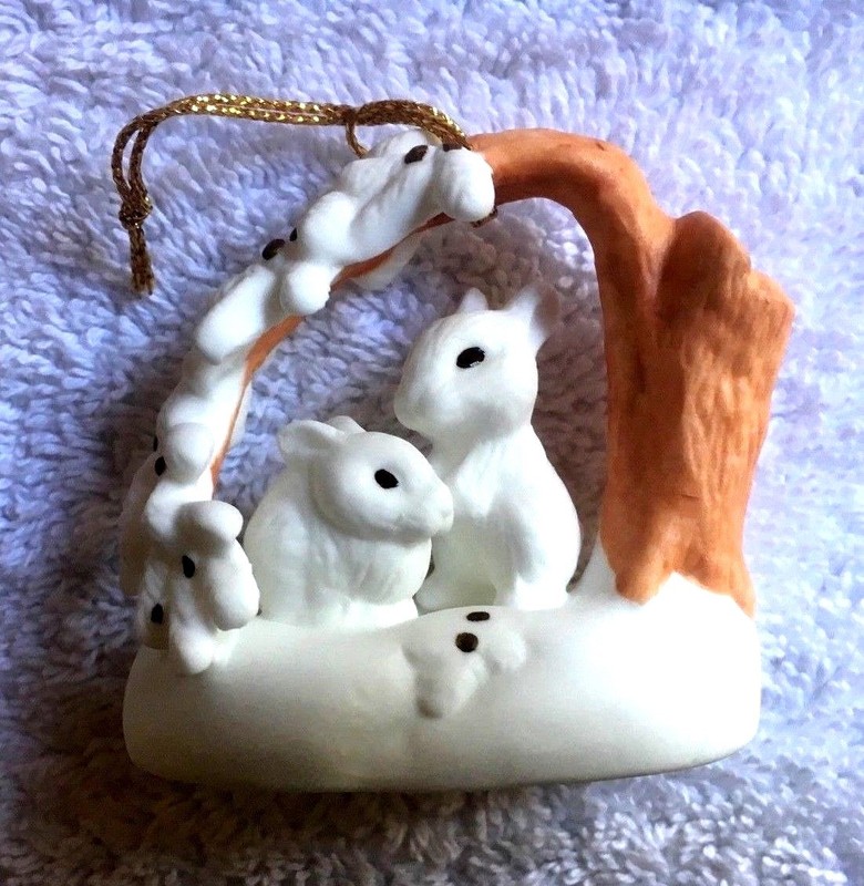 Hallmark L/E Number-Hand Painted Bone China Ornament-"Christmas is Sharing"-1988