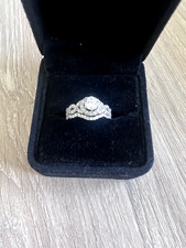 diamond and white gold bridal wedding ring set size 5 1/2