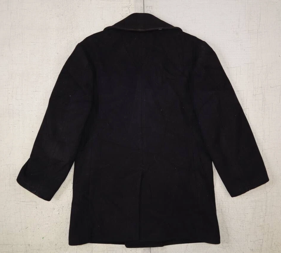 Chaqueta Abrigo Guisante Lana 10 Botones Fábrica Ropa Naval Marina de los Estados Unidos Segunda Guerra Mundial Años 40 Talla 40 Foto 4 de 4