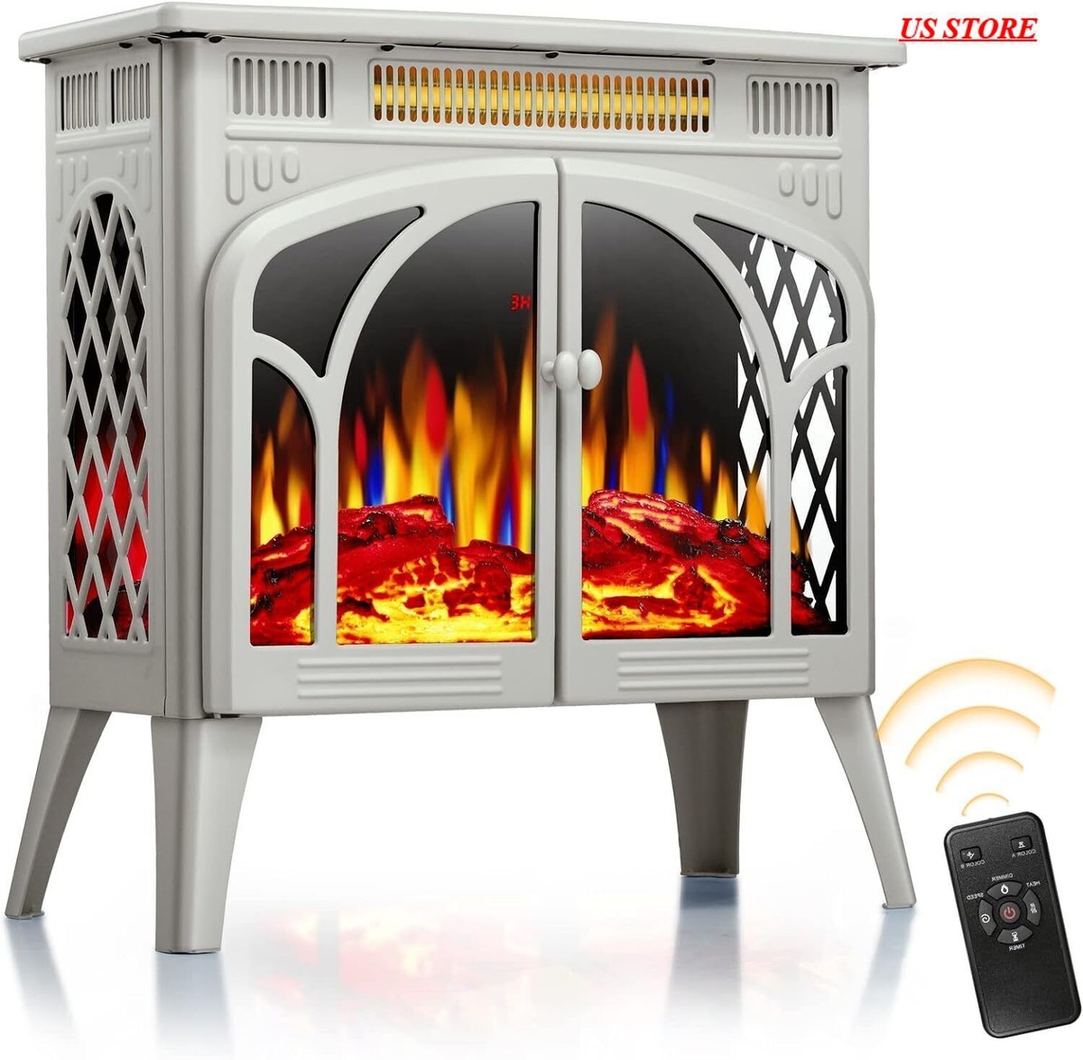 KAMINIO Juan Electric Fireplace With 3D Flame Effect And Remote - View #4