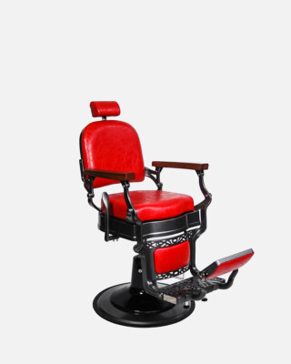 Herren Friseurstuhl Barber Barbier Stuhl Barbershop John Barber & Son MONACO RED
