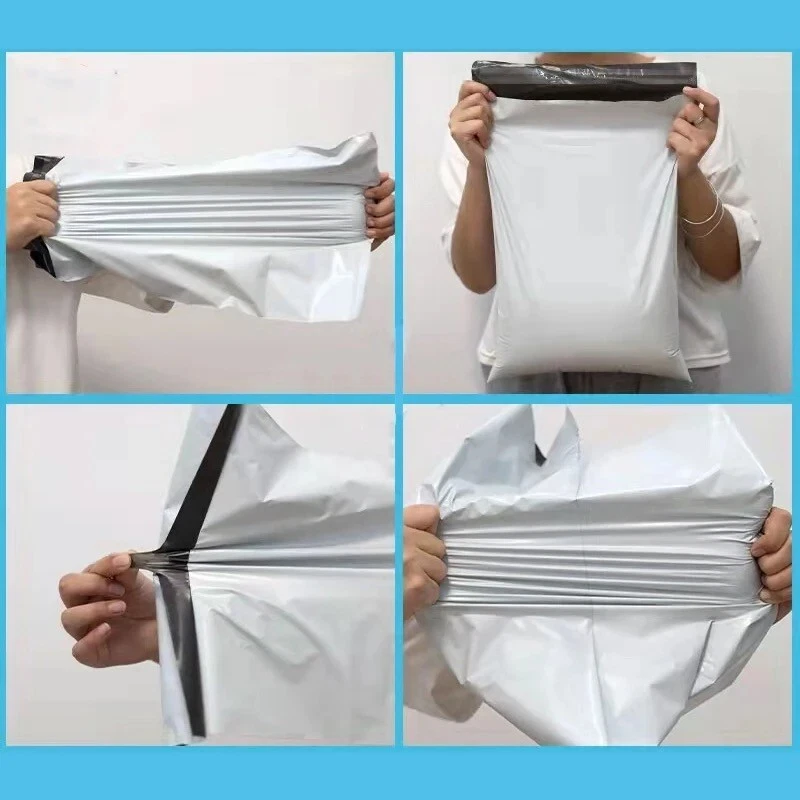 6 1/2x11 1/2 Poly Mailers Shipping Envelope Plastic Sealing Storage Bags White - Image 4 of 4
