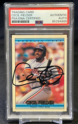 Cecil Fielder 1992 Donruss Baseball #206 Signed PSA/DNA Authentic Autograph
