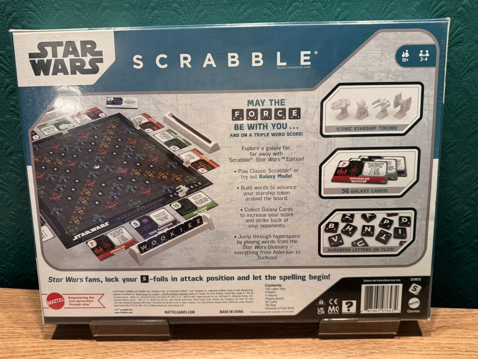Star Wars Scrabble Board Game 2-in-1 Classic & Galaxy Mode 2-4 players SEALED - Image 2 of 2