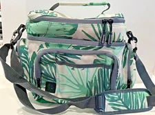 KOOZIE Large 2 Compartment Cooler Lunch Bag Double Decker Insulated - Tropical