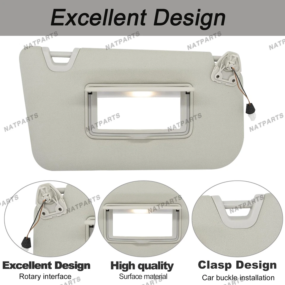 Par de parasol gris con luz para Nissan Rogue X-Trail 2014-2020 96401-4BA3E Foto 3 de 4