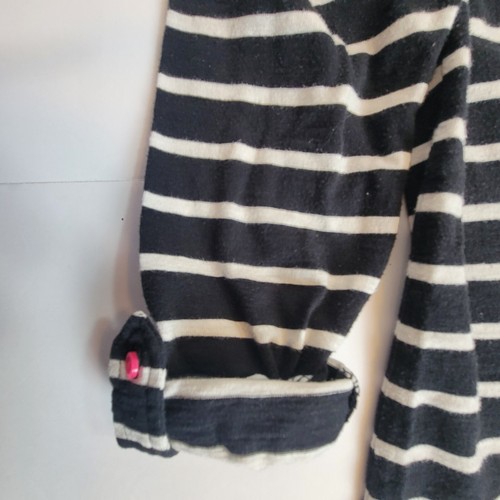 Cherokee Girls Top Size L (10-12) Black/White Strips long roll tab sleeve. - Picture 8 of 18