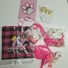 Dog Puppy Birthday Party Decorations Bandana Banner Balloons Cake Topper Girl