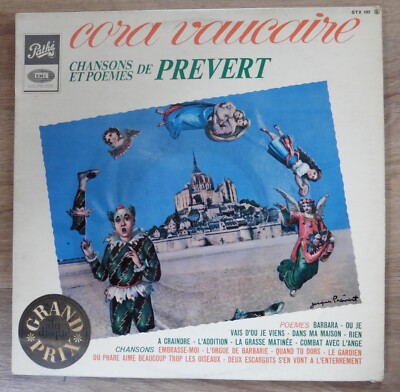 CORA VAUCAIRE  CHANSONS ET POEMS DE PREVERT  PATHÉ 33 STX 192  LP VON 1965  EX