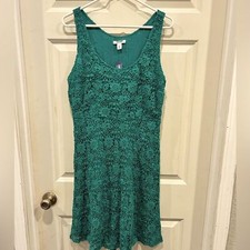 Old Navy Teal Lace Side Zip Dress size 12 NWT Spring Summer Wedding 