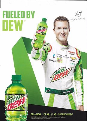 2017 KASEY KAHNE ''MOUNTAIN DEW'' #5 MONSTER ENERGY NASCAR CUP POSTCARD