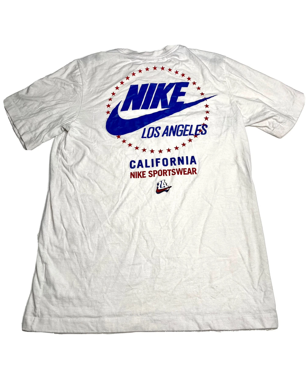 Nike Sportswear Los Angeles Graphic T-Shirt Tee White Men s Size Small W  Flaws