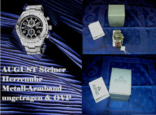 AUGUST Steiner Herren-Armbanduhr, ungetragen & OVP, Metall-Armband