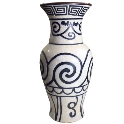 Pottery Vase Ancient Animal Crackle Blue Scroll Pelike Amphora Native
