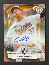 CADE POVICH /75 GOLD ROOKIE ON CARD AUTO AUTOGRAPH 2025 TOPPS TRIBUTE RC #LIA-CP