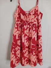 Nine West Womens Sundress Floral Pink And Light Bugandy Size M