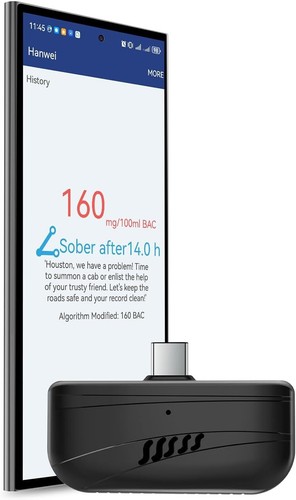 Portable Breath Alcohol Tester Breathalyzer W/APP Compatible Android Smartphone