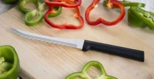 Rada Tomato Slicer W226 Knife, Dual Serrated blade slice tomatoes thick or thin