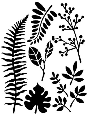 Really Great Stencils, Leaf Set 5, 5x6.5'' Stencil, Layering, Leaves, Tree, Plant