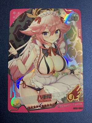 Yae Sakura Houkai Impact Foil Swimsuit Goddess Waifu Card Girl Holo Doujin Anime