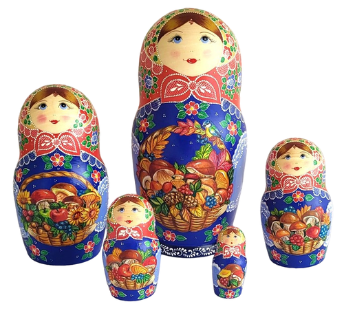 RARE : POUPÉES russes matriochka anciennes En Bois Peint - Vintage - 6