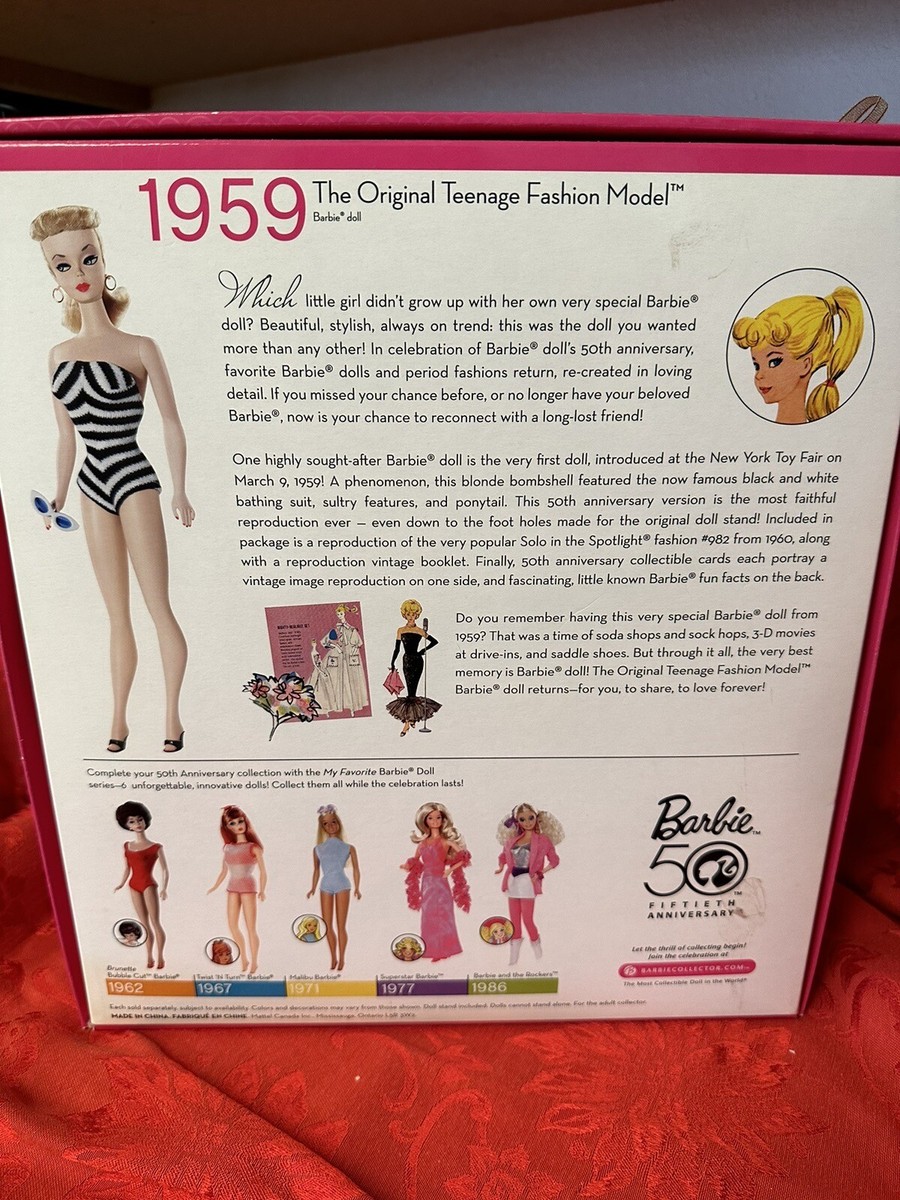 Barbie 50th Anniversary Reproduction of the Original 1959 Teenage