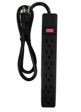 Hyper Tough 6 Outlets Power Strip with 2.5 ft Cord,15A, 125V,Black