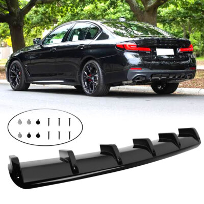 For 17-23 G30 5 Series M Competition Style Gloss Black Rear Bumper Diffuser Lip
