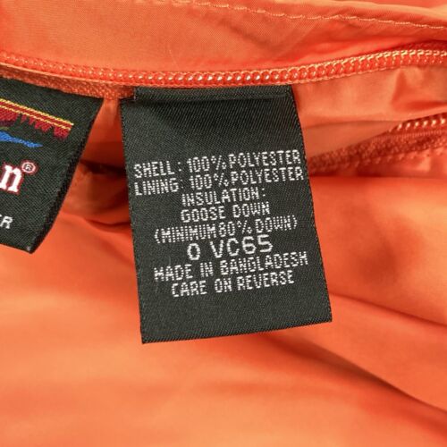 LL Bean Jacket Mens LT Orange Blue Reversible Coat Goose Down Filled Puffer NICE - Picture 9 of 15