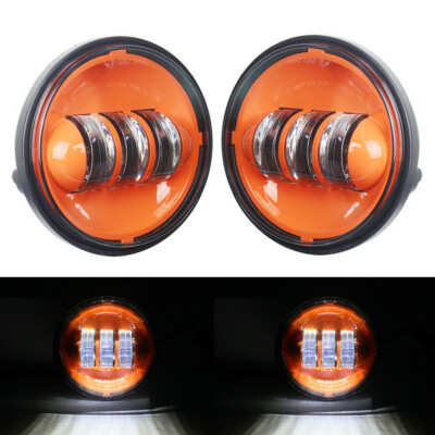 Feux De Passage LED 4.5 Pouces Pour Moto Honda VTX, Harley - 6000K, Halo, Neufs