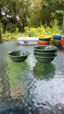 SET 4 FIESTA ware 9oz SALSA BERRY ice cream DESSERT BOWL sage green NEW