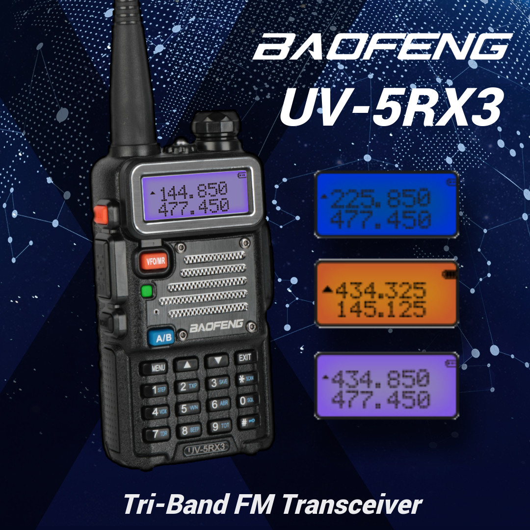 SALE Baofeng UV-5RX3 Tri-Band 2m/1.25m/70cm V/UHF VFO Two way Radio + 2x Antenna