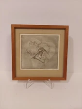 Signed Original Artwork Watercolor Pencil Lovers "In His Arms"