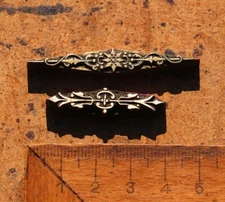 2x brass line ornament bookbinding gilding bookbinder embossing Art Nouveau old