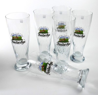 6 x Andechs Klosterbrauerei Weizenbier Glas 0,5l Taillierte Weißbiergläser 8495