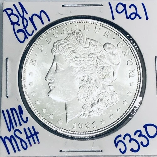 1921 BU UNCIRCULATED MORGAN SILVER DOLLAR AUTHENTIC U.S. MINT FREE SHIPPING 5330