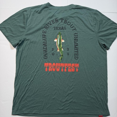 #ad Staunch Outfitters Troutfest Guadalupe River Unlimited Shirt Mens XL Green $23.51