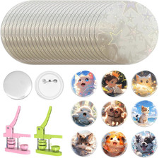 200 Pcs Button Maker Film - 70mm 2.76in , Colours, for 2.25 Inch 58mm Button...